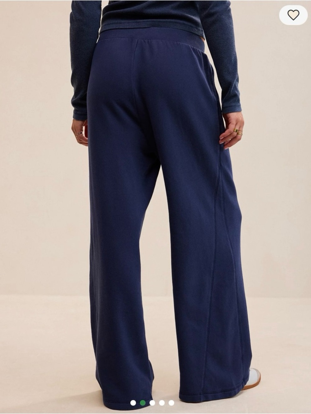 aerie Navy Wide-Leg Knit Pants